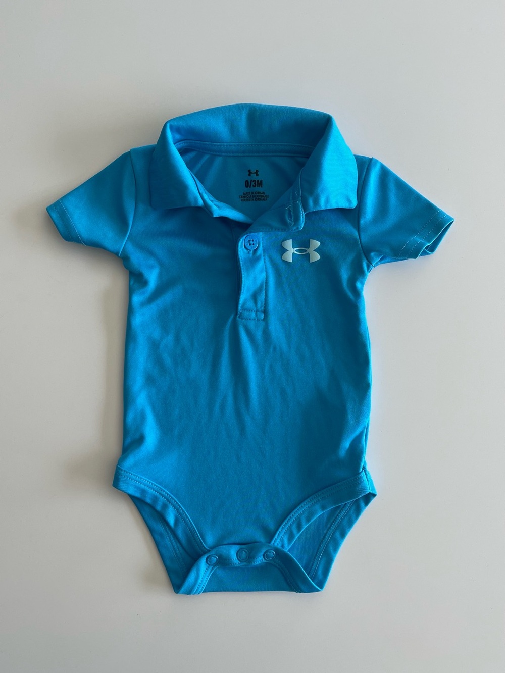 Under Armour Baby-Boys Newborn 0-3M Collared Bodysuit One Piece Blue